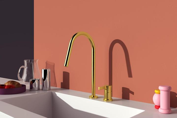 Actual product image Ideal Standard Two-hole kitchen faucet with high spout, swivel, self-cleaning aerator, backflow prevention