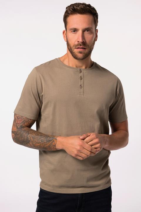 Image du produit JP1880 T-shirt Henley, collection Basic. Manches courtes et patte de boutonnage (7XL)