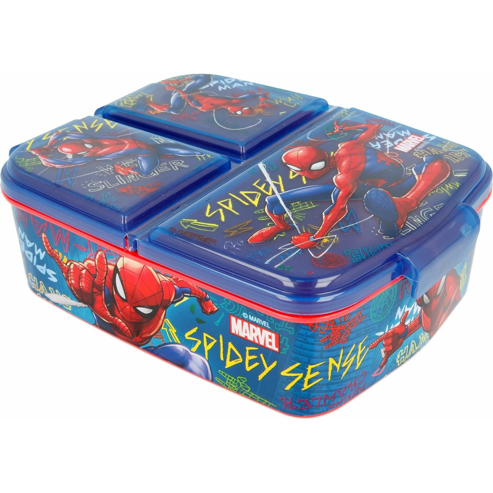 Stor Spiderman "GRAFFITI" - Brotdose mit Fächern, Lunchbox, Mehrfarbig