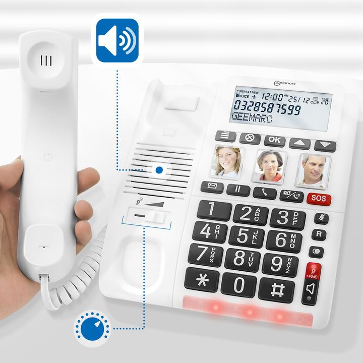 Produktbild Geemarc CL610 Schnurgebundenes Notruftelefon mit SOS-Armband