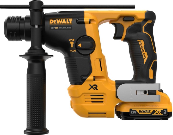 Image du produit DeWalt Marteau perforateur sans fil DCH072L2-QW 12V XR impact energy 1.1J SDS-plus Li-Ion w.2Batteries 3Ah (Fonctionnement sur batterie)