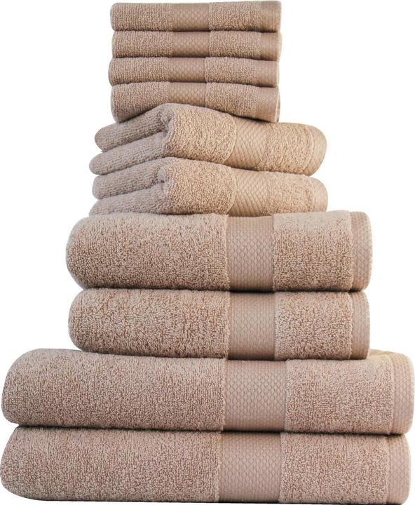 Angela Bruderer Towels 10-piece set terry cloth uni (70 x 140 cm, 30 x 50 cm, 30 x 30 cm)