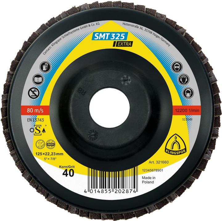 Immagine prodotto Klingspor SMT 325 Extra - Dischi lamellari 125 x 22,23 mm (40)