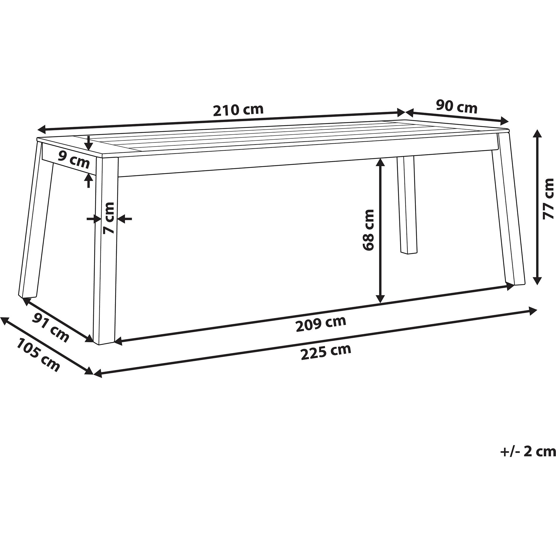 Thumbnail - Beliani, Gartentisch + Balkontisch, Livorno (210 cm)