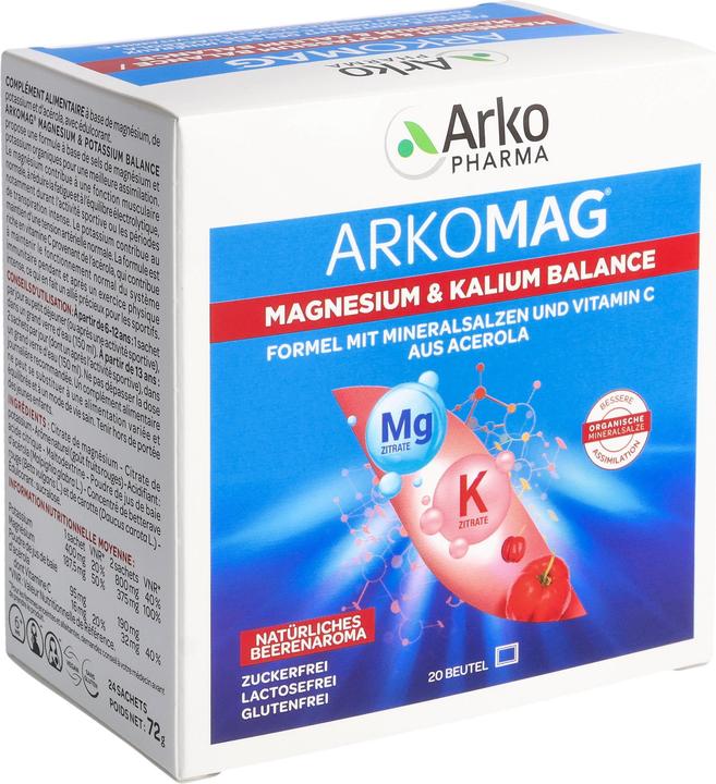 Actual product image Arkopharma Arkomag Magnesium + Kalium Beutel 24 Stk (24 Piece, Beutel)