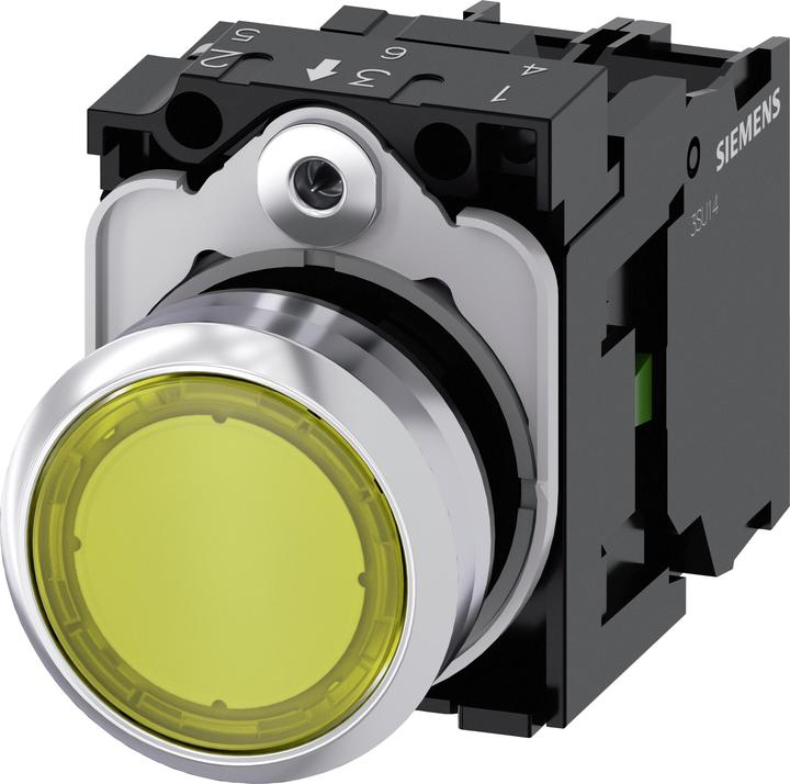 Produktbild Siemens Ill pushbutton 22mm yellow 1NO