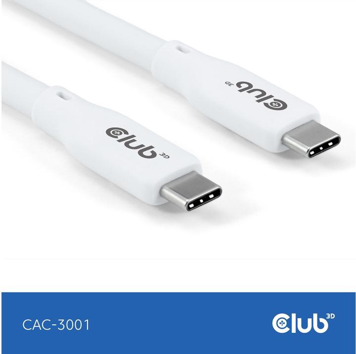 Immagine prodotto Club 3D Club3D Lifestyle Cavo USB-C PD 240W, 20Gbps 2m bianco pc/st retail (2 m, USB 4.0, 240 W)