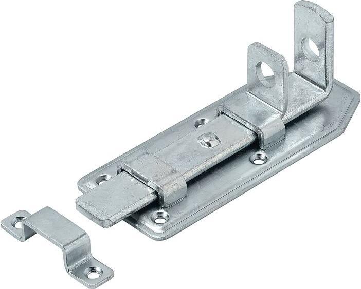 Actual product image Vormann Door lock bolt length 100 mm width 50 mm steel blue galvanised cranked with strike plate (1 pcs.)