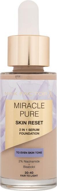 Max Factor Miracle Pure Skin Reset 2in1 Serum Foundation - Makeup 30 ml 30-40 Fair To Light (30-40 Fair To Light)