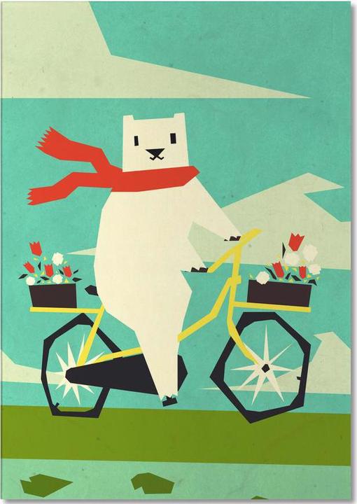 Image du produit Juniqe Yeti riding a bike - Art pour enfants (A5, Blanc)