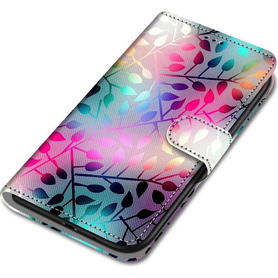 Thumbnail - Cover-Discount iPhone 13 Pro - Lederetui Hülle Blätter (Apple iPhone 13 Pro), Smartphone Hülle, Grün