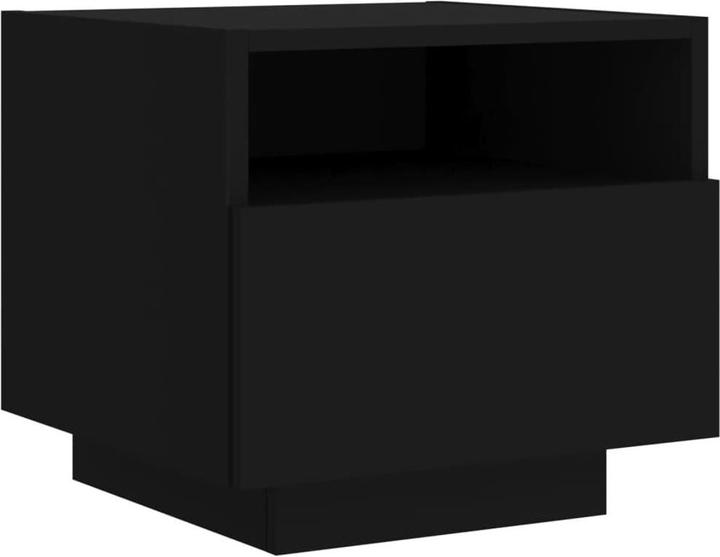Produktbild vidaXL Nachttisch mit LED-Leuchten Schwarz 40x39x37 cm,Farbe (40 x 39 x 37 cm)