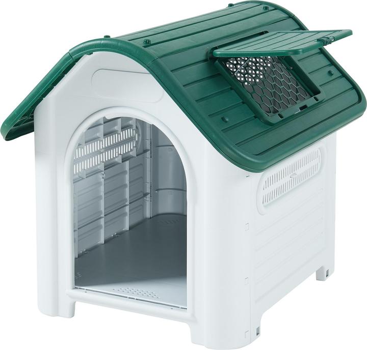 Actual product image En.Casa Hundehütte Bello 87x72x75 cm Weiss/Grün