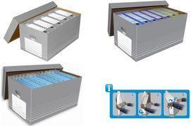 Actual product image Elba tric archive and transport box for A4, grey-white made of sturdy corrugated cardboard, dimensions: (A4)