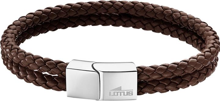 Lotus Armband (21 cm, Edelstahl, Leder)