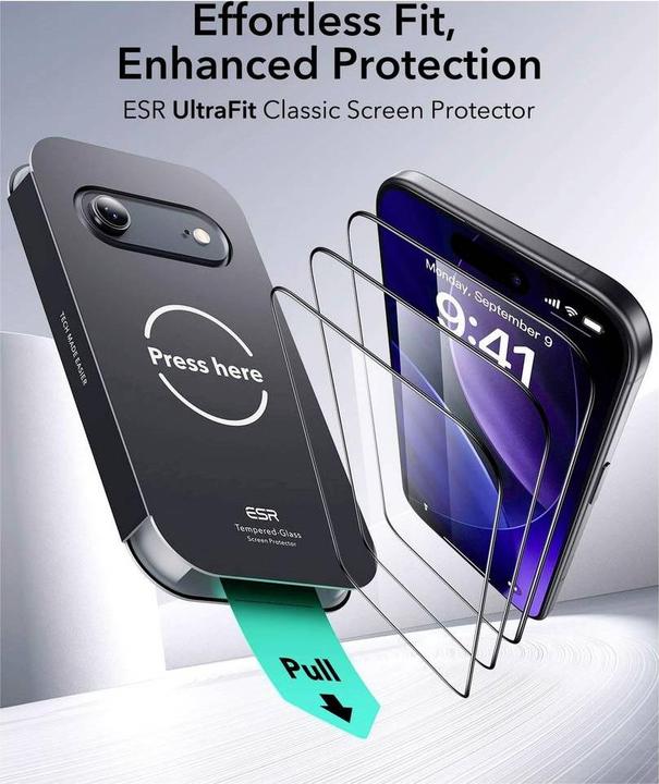 Productafbeelding ESR UltraFit Classic Screen Protector, for iPhone 17 Air (1 Pcs., Apple iPhone 17)