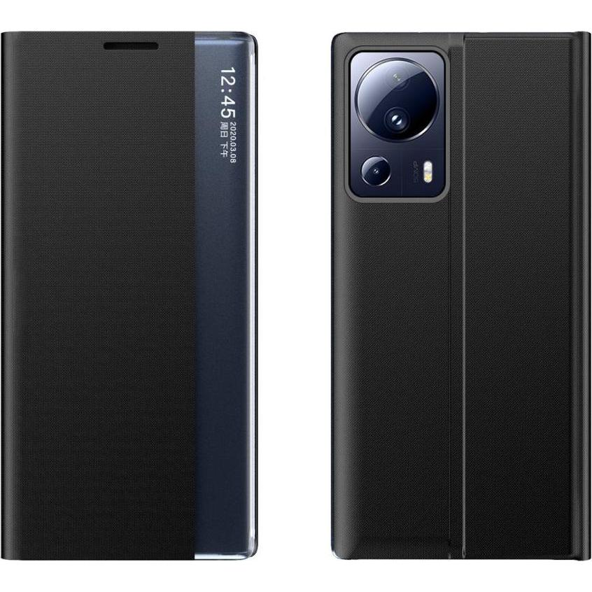 Hurtel New Sleep Case case for Xiaomi 13 Lite cover with flip stand black (Xiaomi 13 Lite), Smartphone Hülle, Schwarz