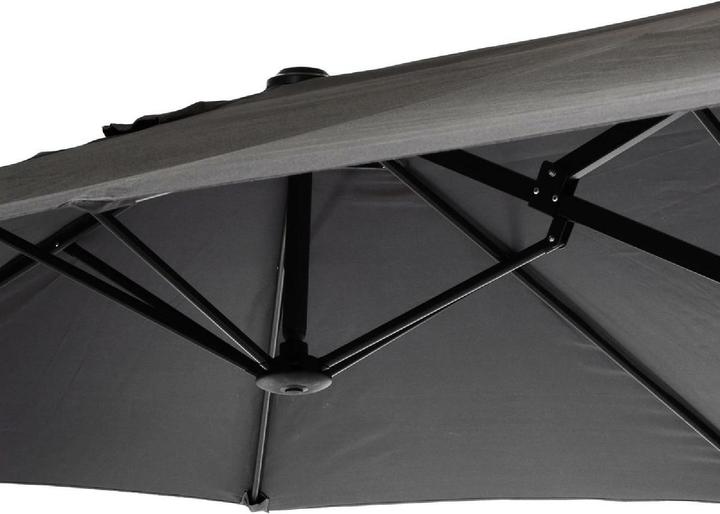 Actual product image VCM Doppelsonnenschirm XXL Sonnenschirm Anthrazit 4,50m m. Kurbel Polyester 180g/m² (2.65 m)