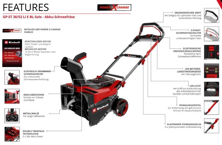 Produktbild Einhell GP-ST 36/53 LI E BL-SOLO 3417021 (53 cm)
