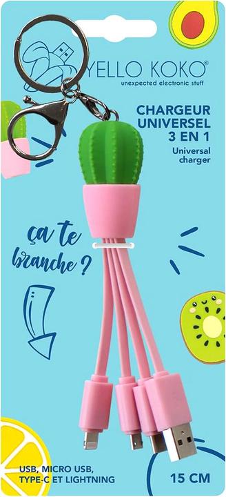 Image du produit Yello koko Câbles USB-A/Micro-USB et USB-C et Lightning (0.15 m, USB 3.0)