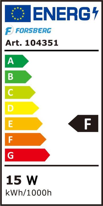 Energy Label Forsberg 15W LED spotlight with mounting bracket (1500 lm)