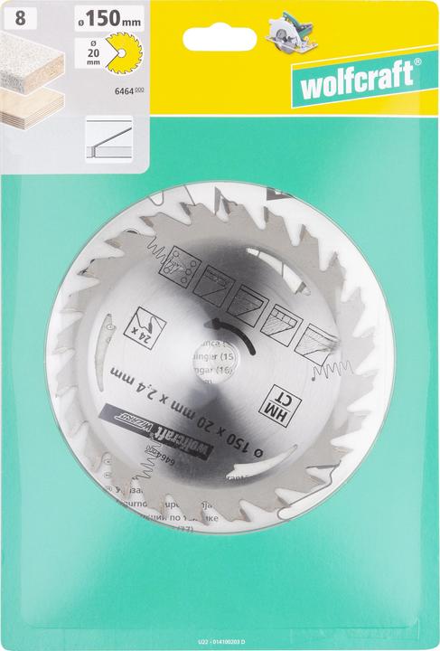 Actual product image wolfcraft 1 circular saw blade carbide, 28 teeth ø190mm