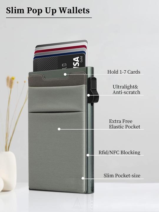 Produktbild Only-Bags.Store Minimalistische Brieftasche-RFID-Schutz-Kartenhalter-Pop-up-Brieftasche-Schlanker