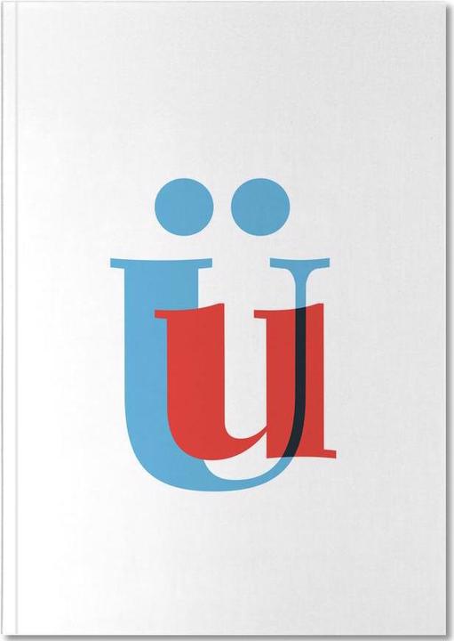 Actual product image Juniqe Cyan/Red Ü - Alphabet & Letters (A4, Dotted)