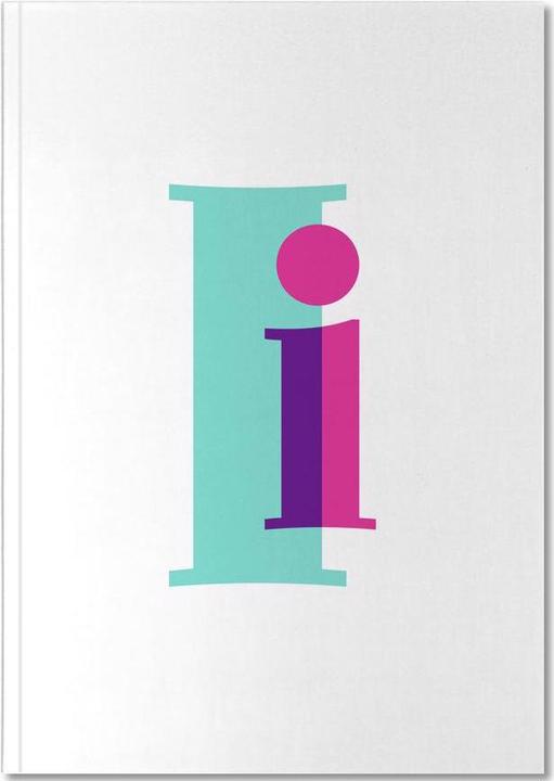 Actual product image Juniqe Magenta/Mint I - Alphabet & Letters (A4, Plain, Hardcover)