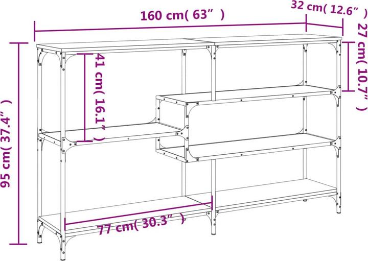 Produktbild vidaXL Konsolentisch (160 x 32 x 95 cm)
