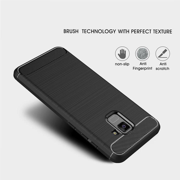 Produktbild König Design Handyhülle für Samsung Galaxy A8 Plus (2018) Schutzcase Backcover Bumper Schwarz (Samsung Galaxy A8 (2018))