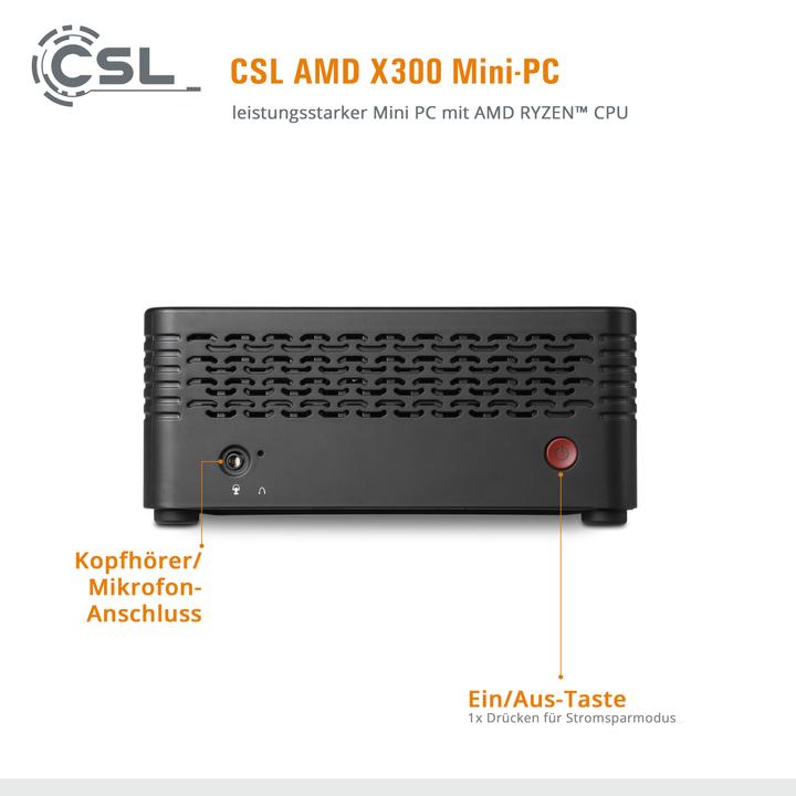 Produktbild CSL Mini-PC X300 (500 GB, 8 GB, AMD Ryzen 3 4300GE, AMD Radeon Graphics)