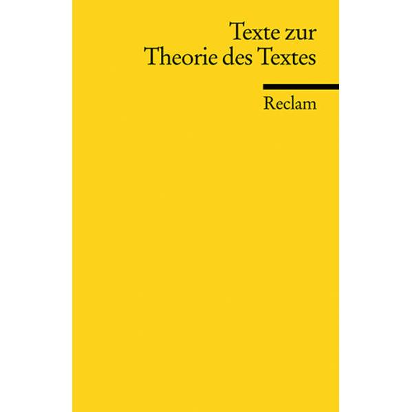 Texte zur Theorie des Textes, Fachbücher von Roger Lüdeke, Stephan Kammer