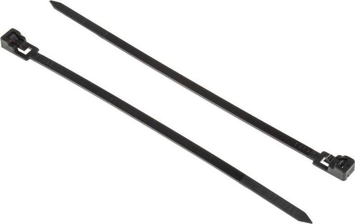 Produktbild RS PRO Cable Tie 150x4.5 Black releasable (Kunststoffkabelbinder, 150 mm, 100 Stk.)