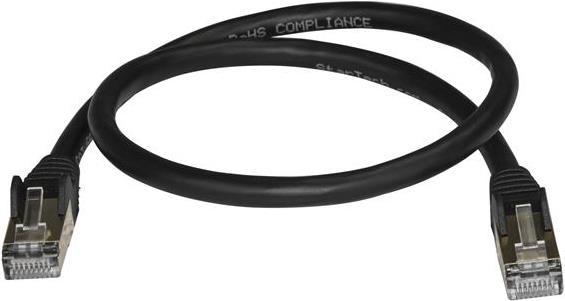 Actual product image StarTech Patch Cable Cat6a 0.5m Black (STP, CAT6a, 0.50 m)