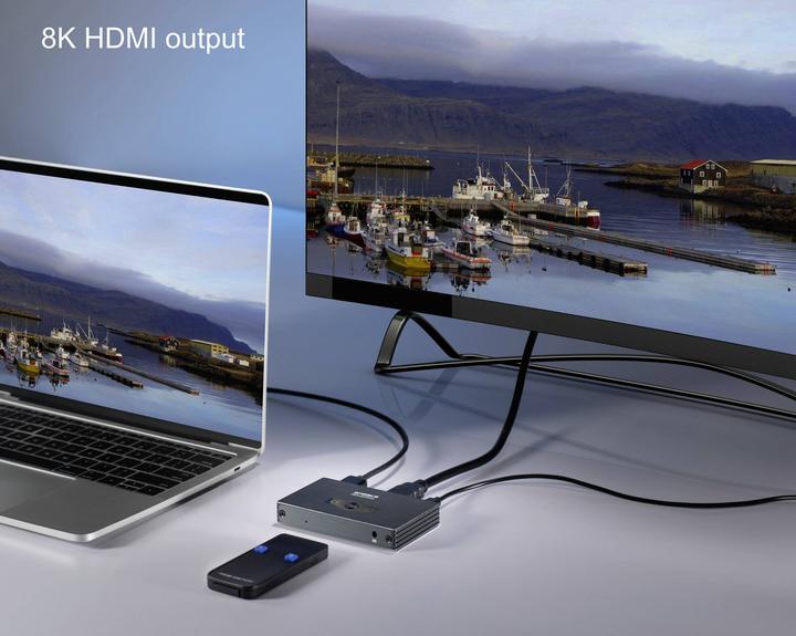 Actual product image SpeaKa Professional SP-HSW-300 2 Port HDMI Switch Ultra HD-capable 7680 x 4320 Pixel