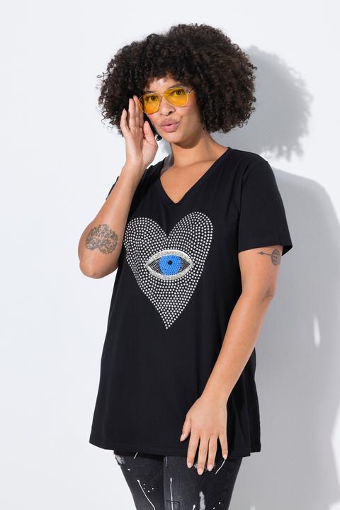 Produktbild Angel of Style T-Shirt, Herz-Auge mit Ziersteinchen, Halbarm (44)