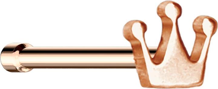 Produktbild Star Piercing Nasenstecker gerade rosegold mit Krone (ohne Messing, Chirurgenstahl 316L)