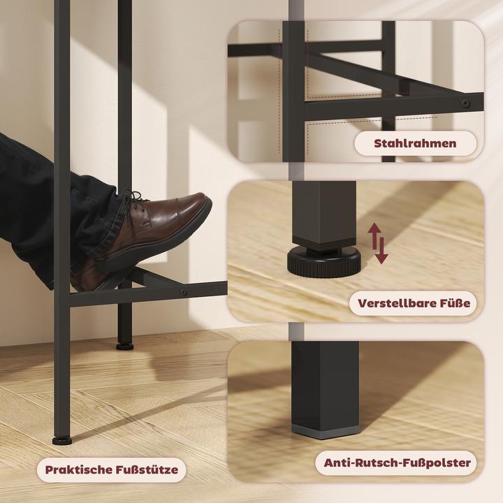 Immagine prodotto Homcom Bartisch Set Spanplatte, Stahl Grau (80 x 50 x 87 cm)