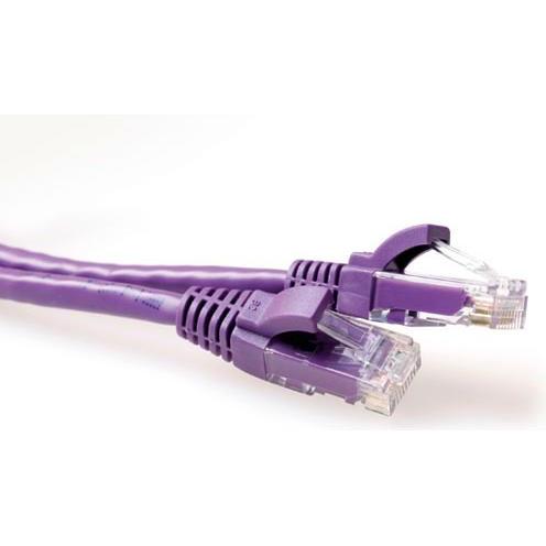 ACT Purple 10 meter U/UTP CAT6 patch cable snagless with RJ45 connectors. Cat6 u/utp snagless pl 10.00m (U/UTP, CAT6, 10...