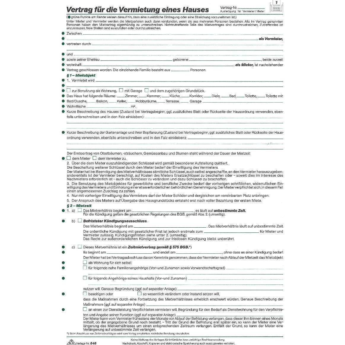 Rnk 50 RNK-Verlag 545 Mietverträge für Häuser (23354505)