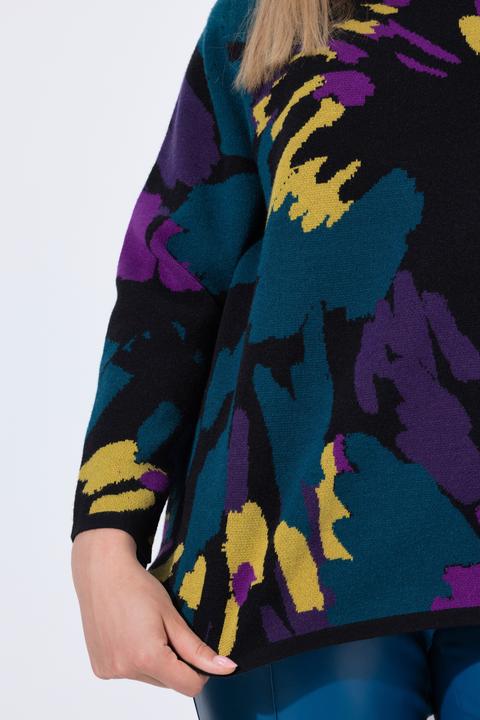 Produktbild Ulla Popken Pullover, Jacquardmuster, U-Boot-Ausschnitt, Langarm (62)