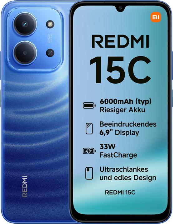 Actual product image Xiaomi Redmi 15C 4G (128 GB, Moonlight Blue, 6.90", Dual SIM, 4G)