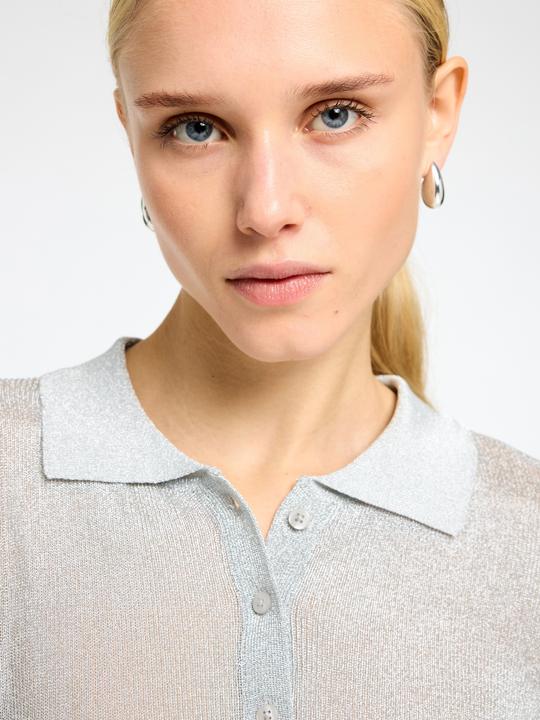 Produktbild Selected Metallic Langarm-Poloshirt (L)