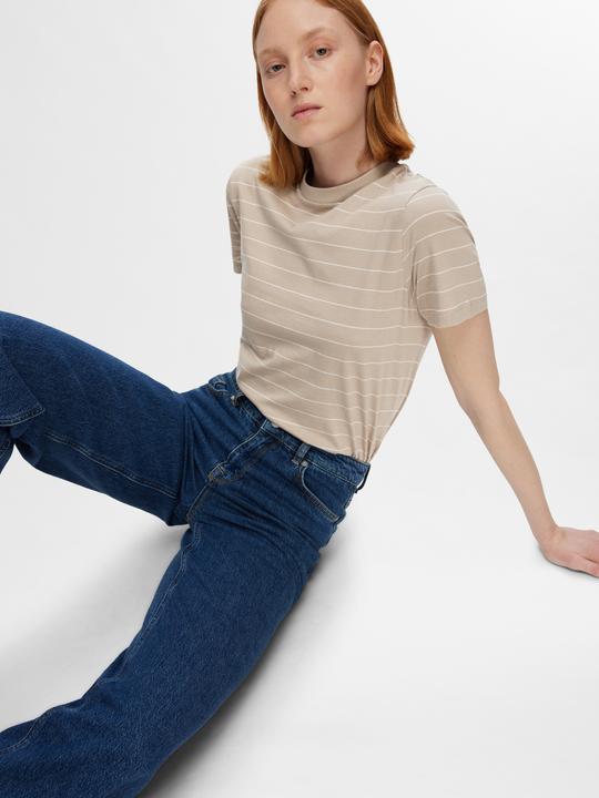 Image du produit Selected Femme T-shirt en coton rayé (XXL)