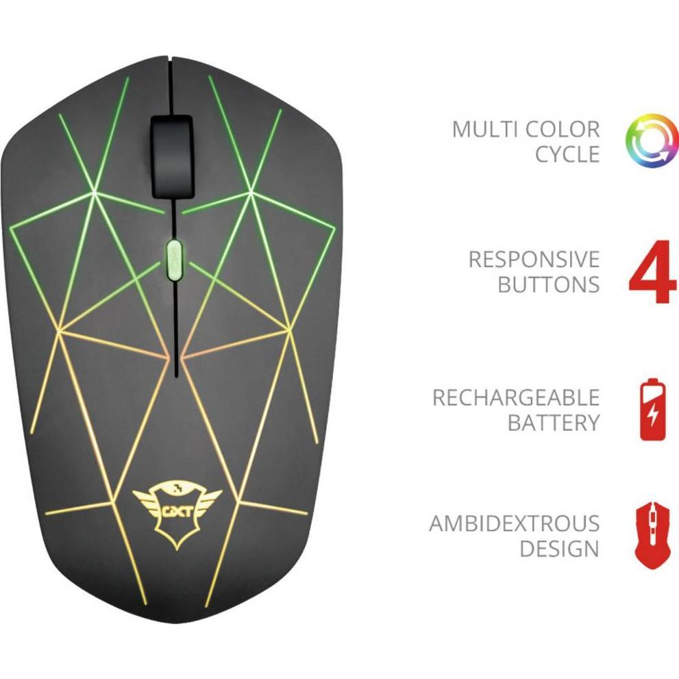 Thumbnail - Trust GXT 117 Strike (Kabellos), Maus, Schwarz