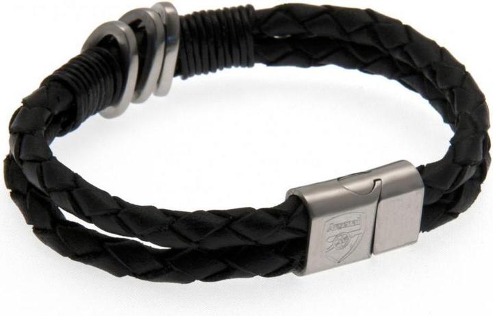 Immagine prodotto Arsenal FC Bracciale in pelle (21 cm, Cuoio, Acciaio inossidabile)