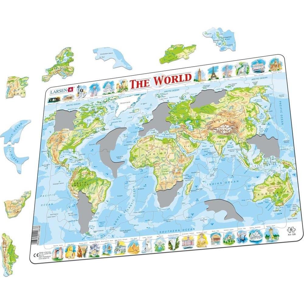 Larsen Puzzle Weltkarte Physisch Maxi (56735196)