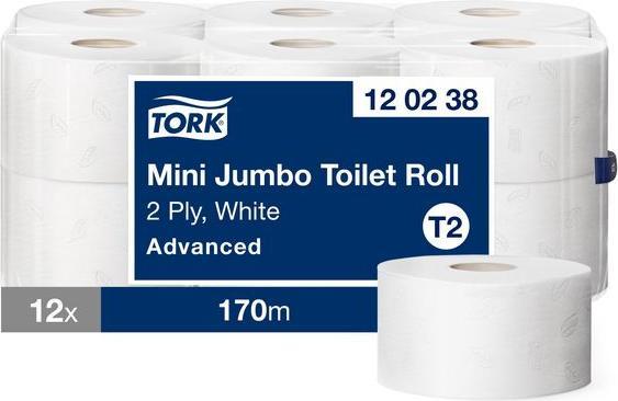 Produktbild Tork Mini Jumbo Toilet Roll 2Ply (12 Stk.)