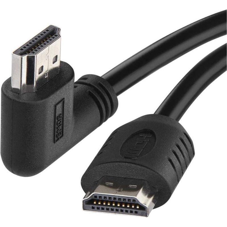 Emos High Speed HDMI Kabel 2.0 A Stecker – A Stecker 90° 3m (3 m, HDMI), Video Kabel